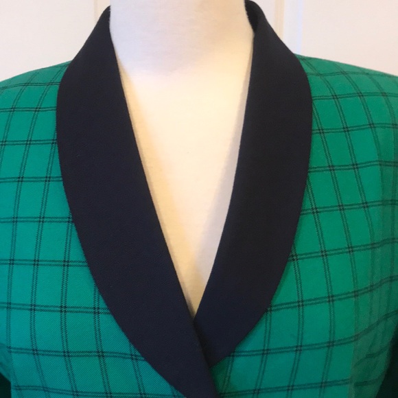 ✨Le Suit - Sz-8-Blazer-Green/Blue✨🚫No Trades🚫 - Picture 6 of 8